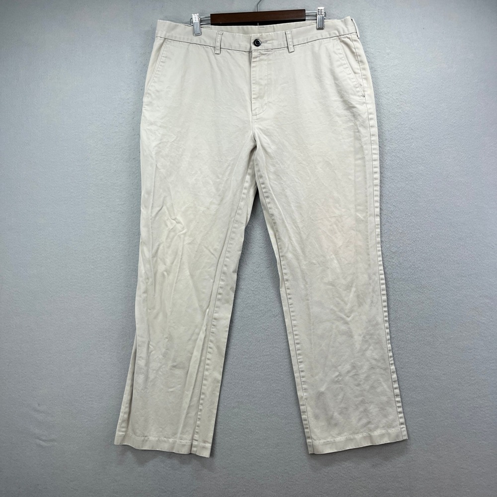 Haggar Straight Fit Chinos Mens‎ 38x30 Khaki Tan Cotton Twill Casual Work Khakis